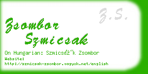 zsombor szmicsak business card